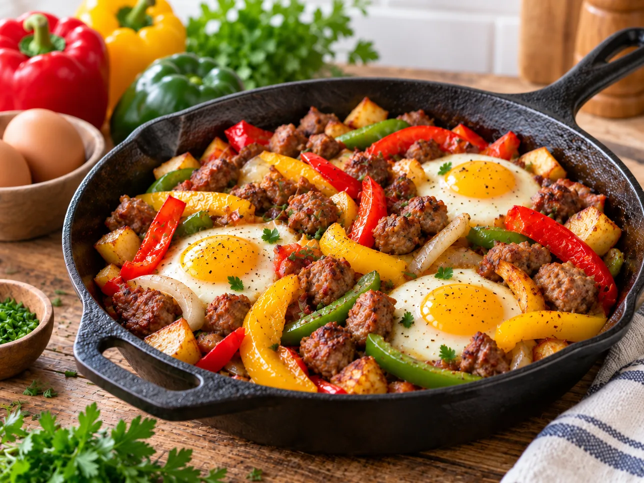 Sausage, Egg & Pepper Breakfast Skillet