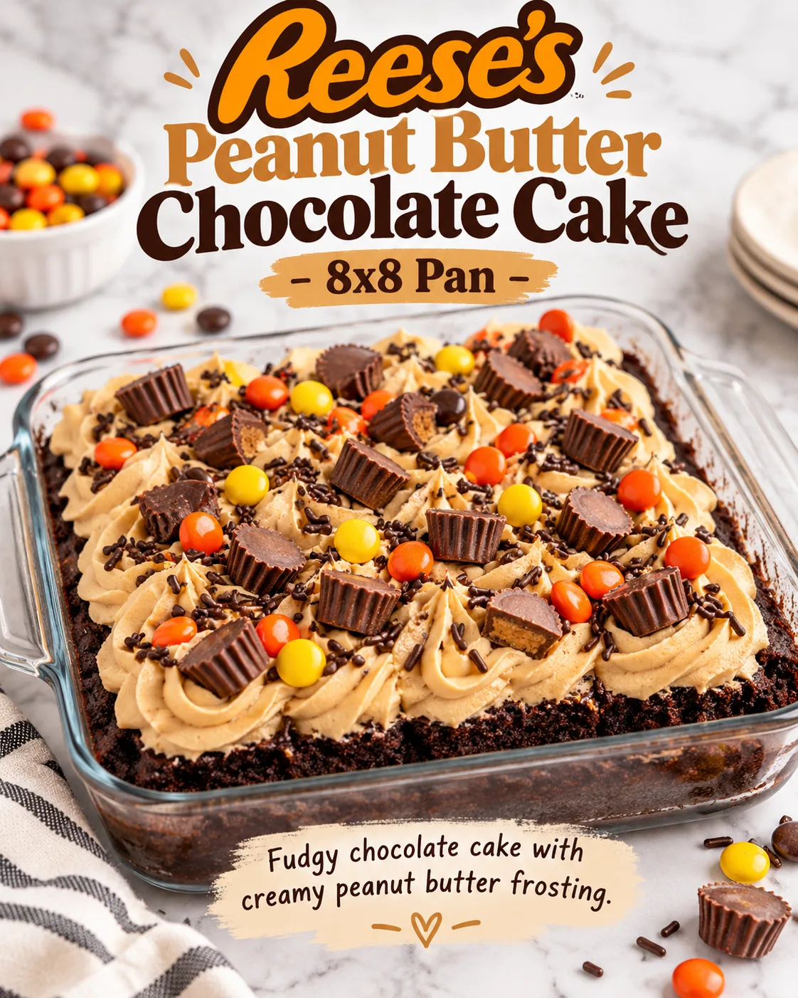 Reese's Peanut Butter Chocolate Cake (8x8)